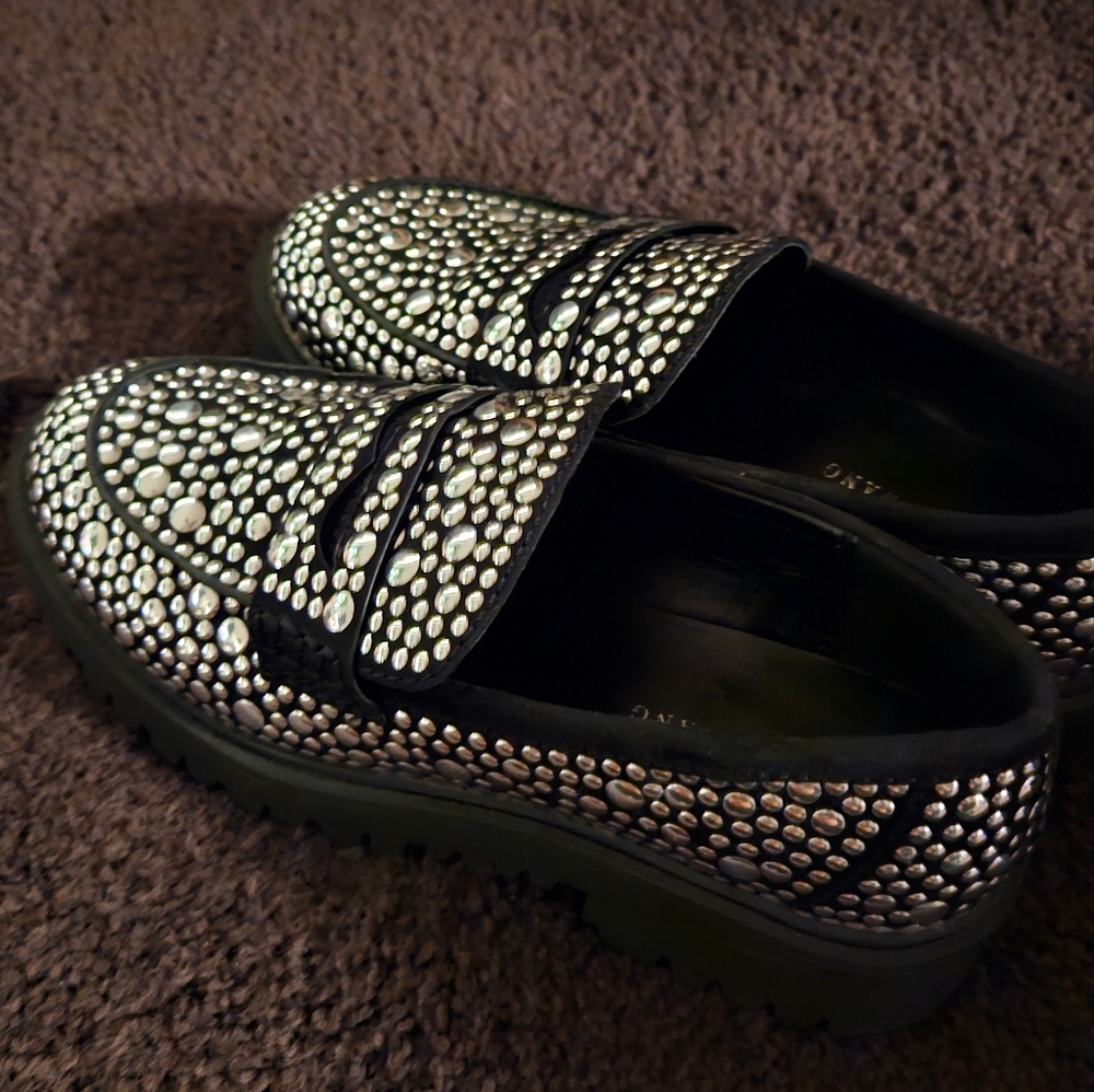 AZALEA WANG Wynne Studded Loafer suede upper, women's size 7 - Picture 6 of 9